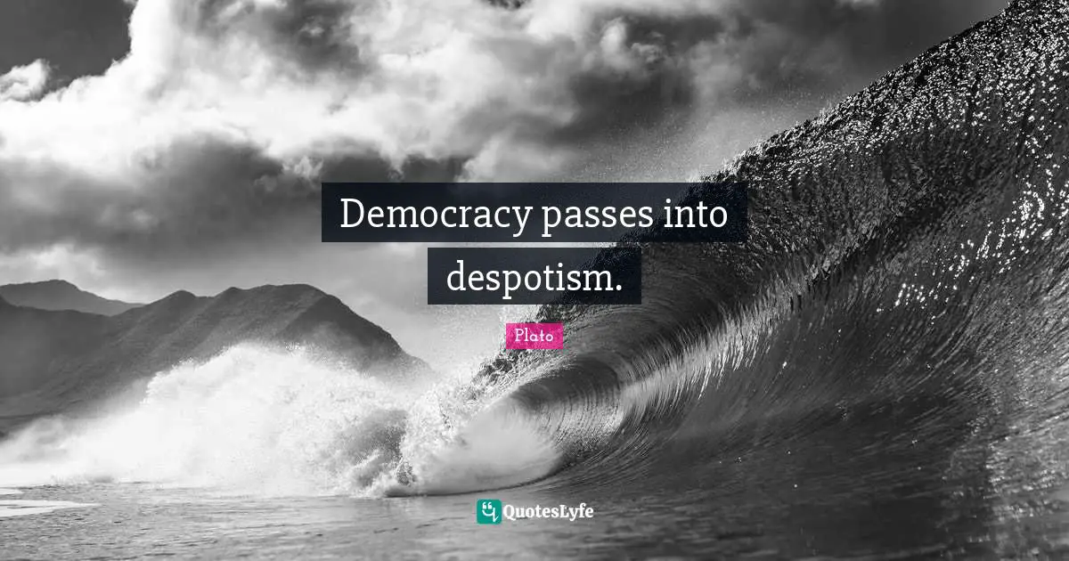 Democracy passes into despotism.