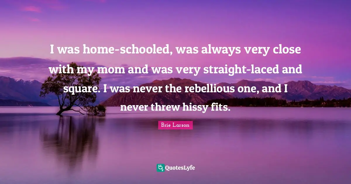 I was home-schooled, was always very close with my mom and was very straight-laced and square. I was never the rebellious one, and I never threw hissy fits.