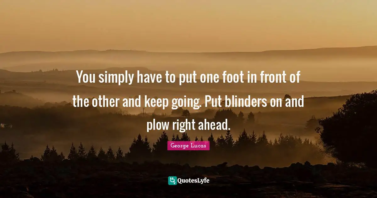 You simply have to put one foot in front of the other and keep going. Put blinders on and plow right ahead.