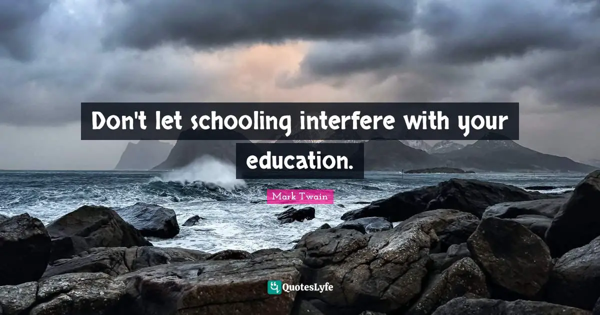 Schooling Quotes: "Don't let schooling interfere with your education."