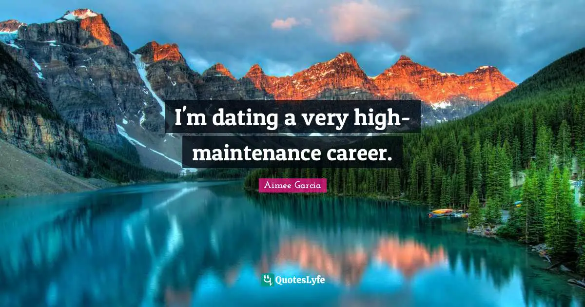 I'm dating a very high-maintenance career.