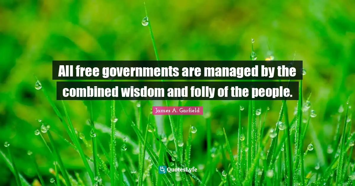 All free governments are managed by the combined wisdom and folly of the people.
