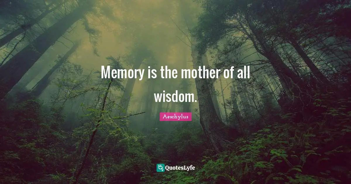 Memory is the mother of all wisdom.