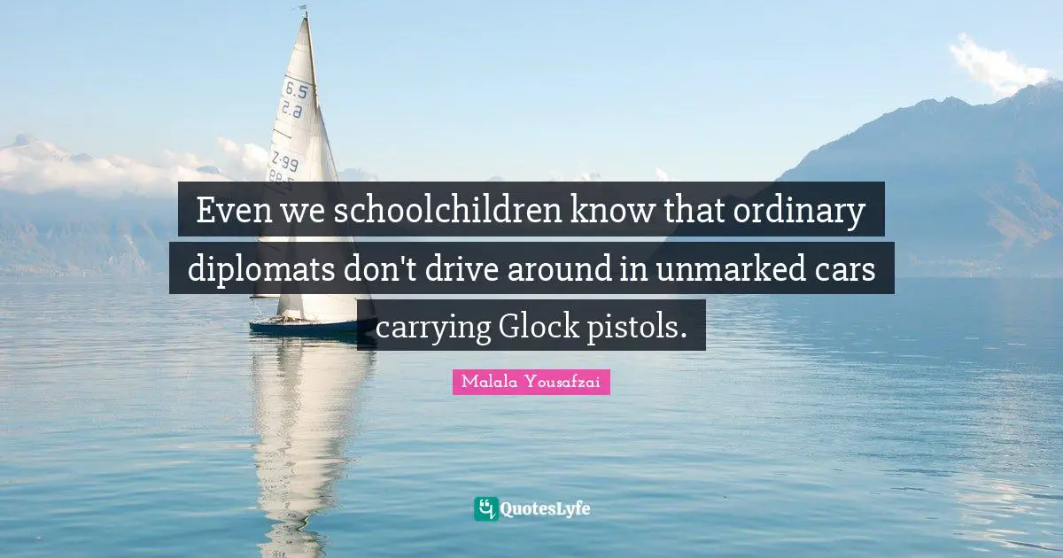 Even we schoolchildren know that ordinary diplomats don't drive around in unmarked cars carrying Glock pistols.