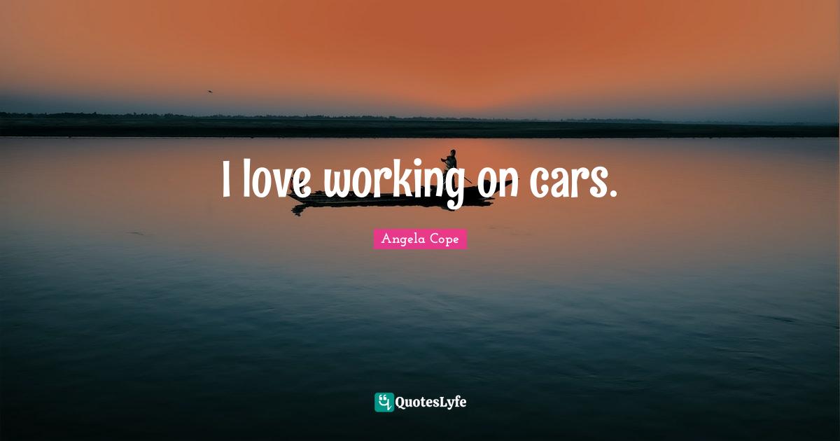 I love working on cars.