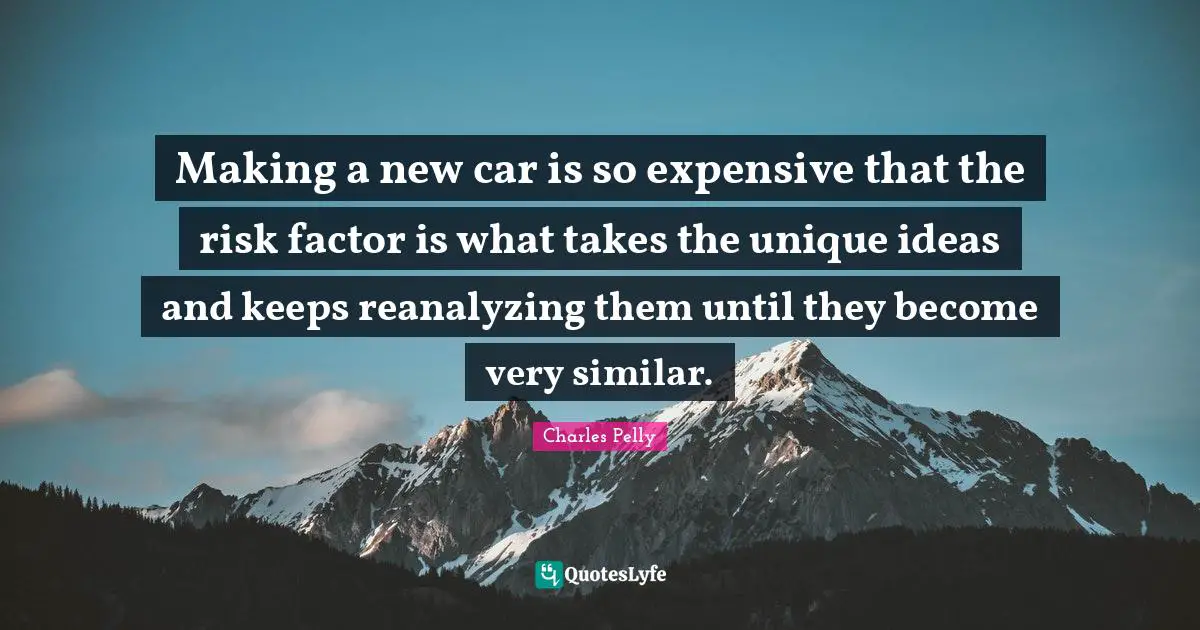 Making a new car is so expensive that the risk factor is what takes the unique ideas and keeps reanalyzing them until they become very similar.