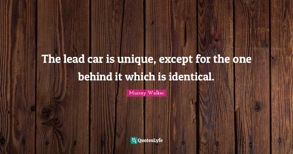 The lead car is unique, except for the one behind it which is identical.