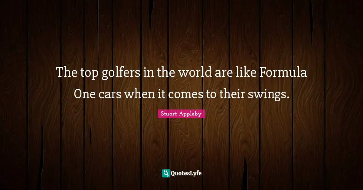 The top golfers in the world are like Formula One cars when it comes to their swings.