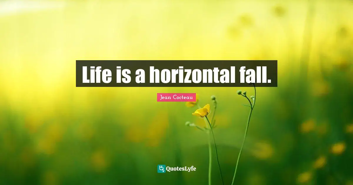 Life is a horizontal fall.