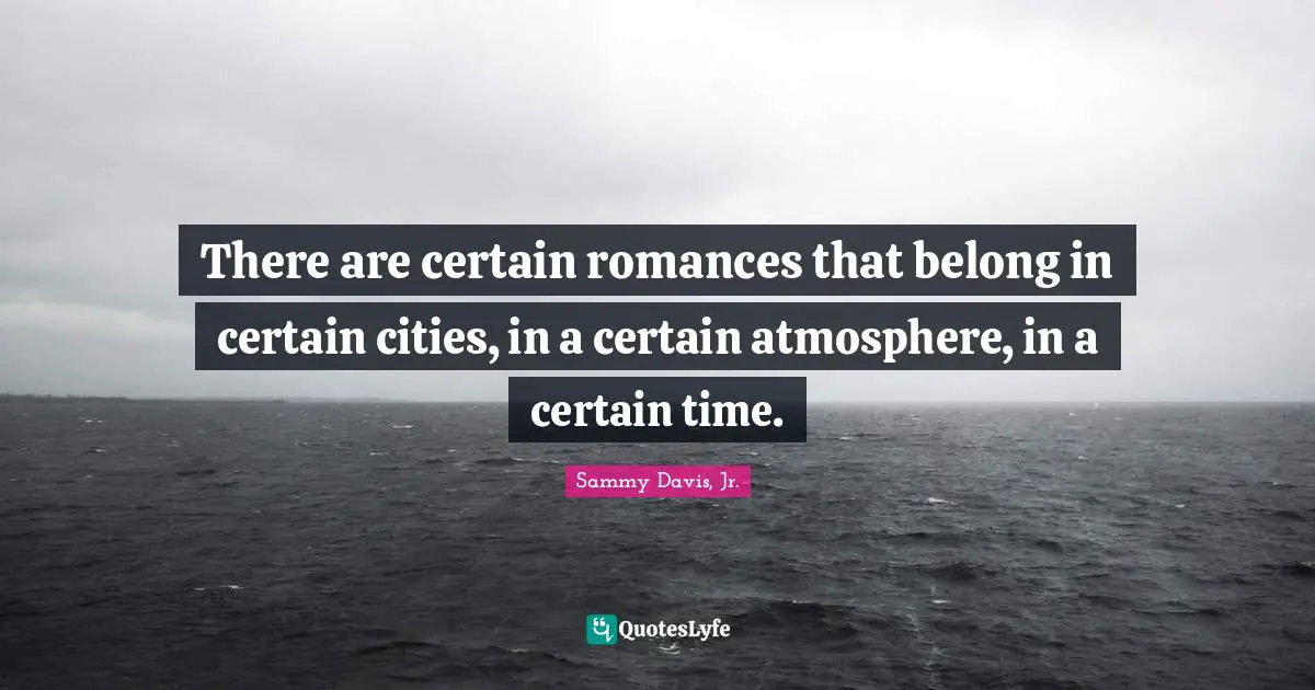 There are certain romances that belong in certain cities, in a certain atmosphere, in a certain time.
