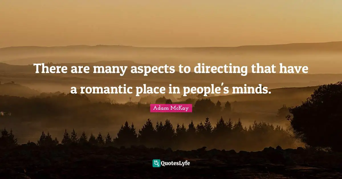 Adam McKay Quotes: "There are many aspects to directing that have a romantic place in people's minds."