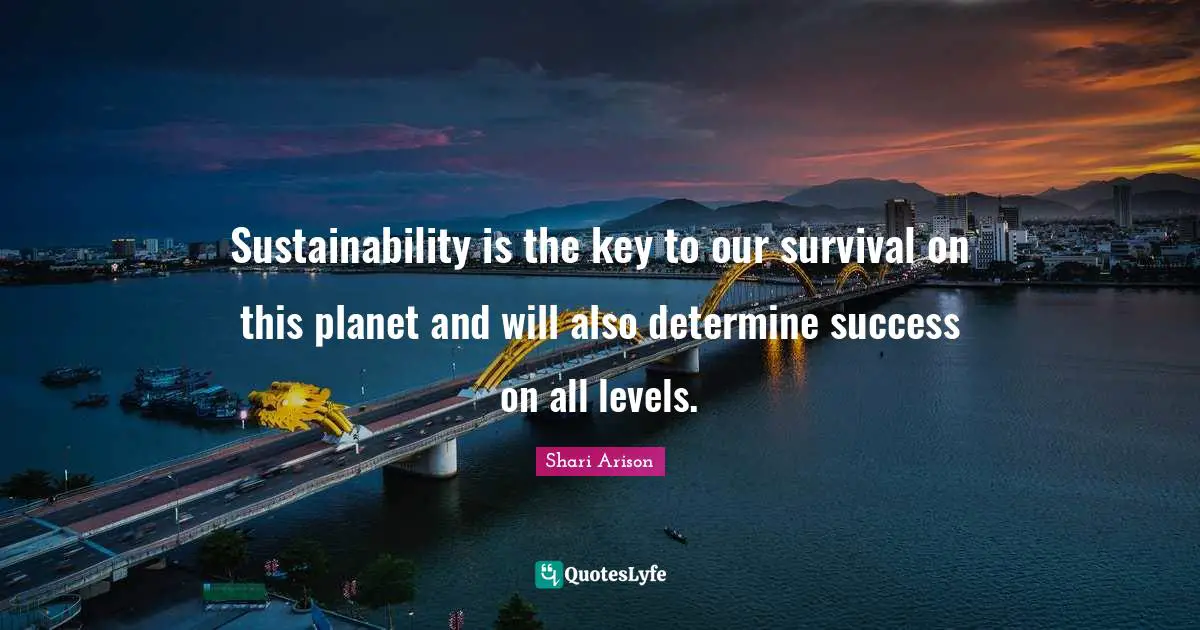 Shari Arison Quotes: "Sustainability is the key to our survival on this planet and will also determine success on all levels."