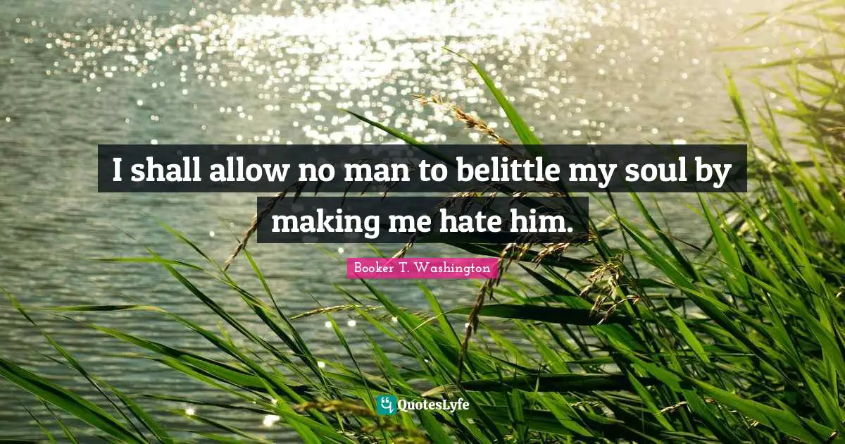 I shall allow no man to belittle my soul by making me hate him.