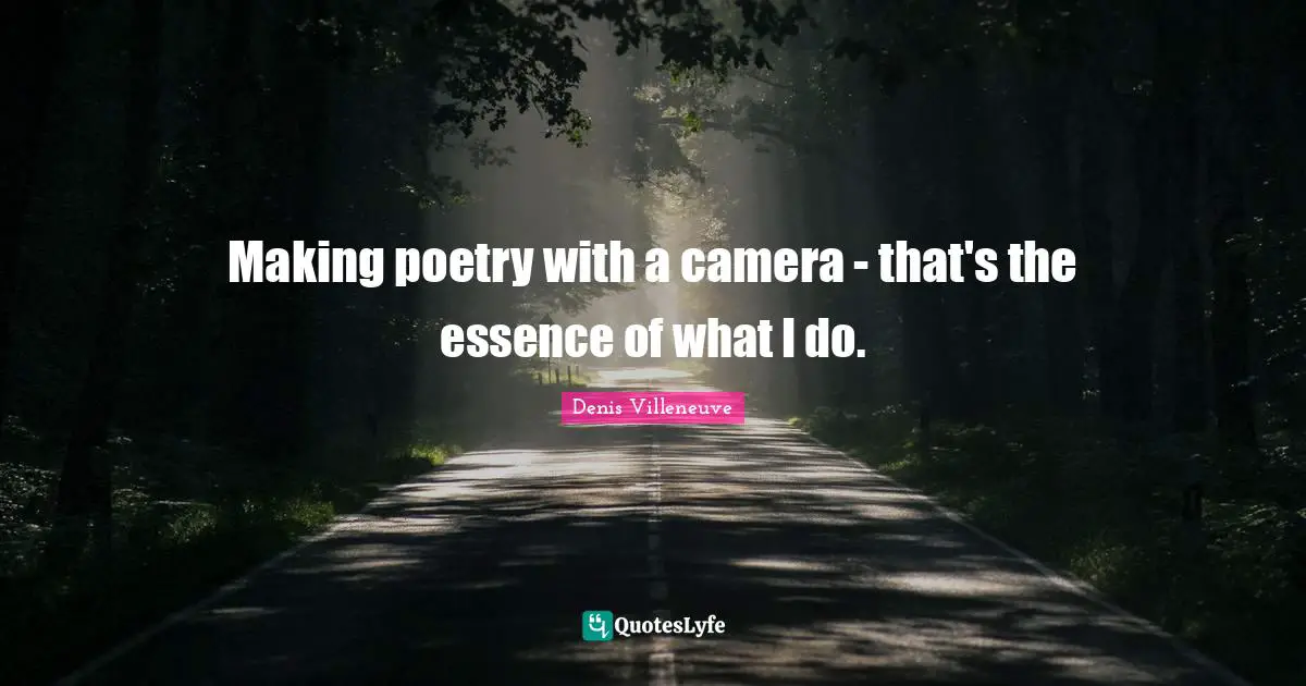 Making poetry with a camera - that's the essence of what I do.