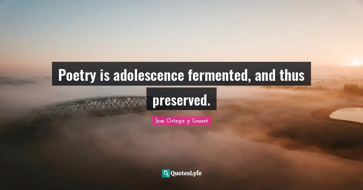Poetry is adolescence fermented, and thus preserved.