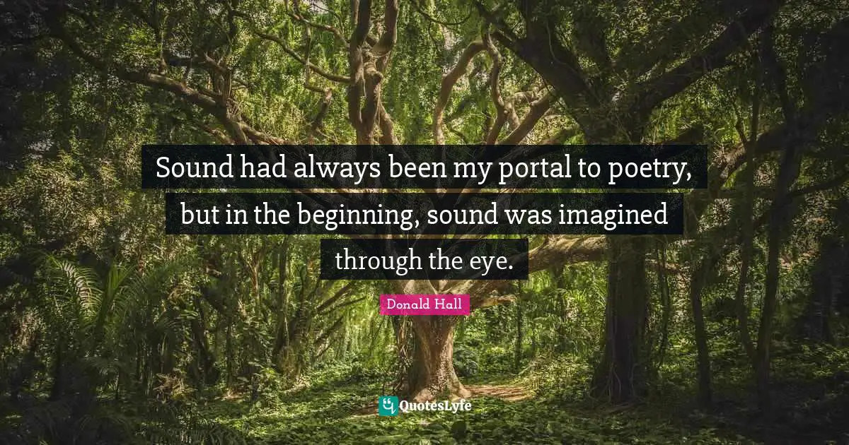 Sound had always been my portal to poetry, but in the beginning, sound was imagined through the eye.