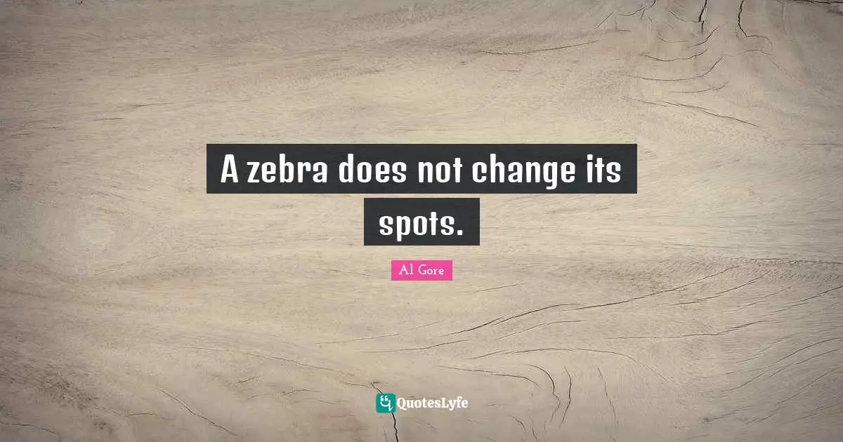 A zebra does not change its spots.
