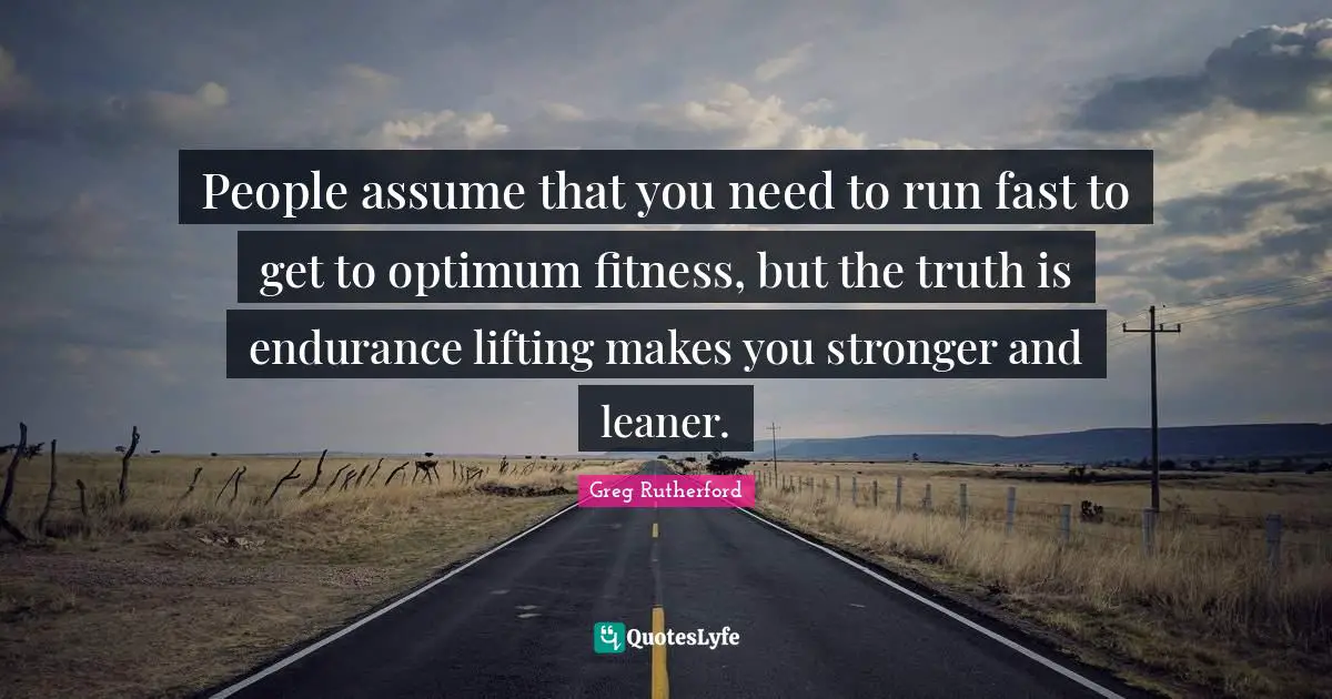 People assume that you need to run fast to get to optimum fitness, but the truth is endurance lifting makes you stronger and leaner.
