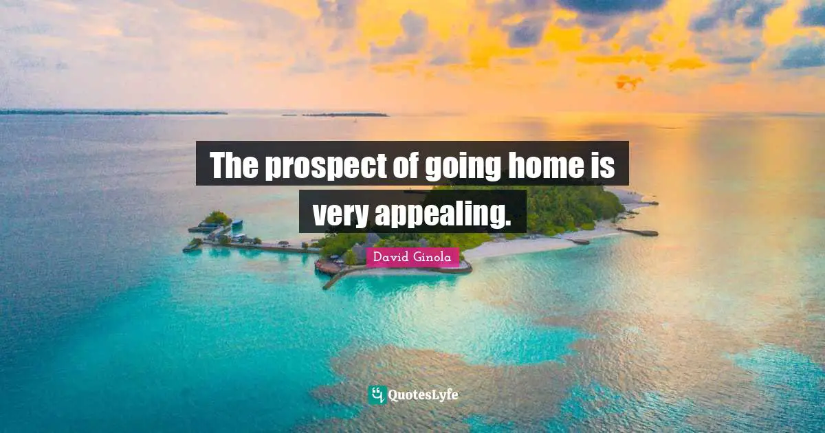 Going Home Quotes: "The prospect of going home is very appealing."