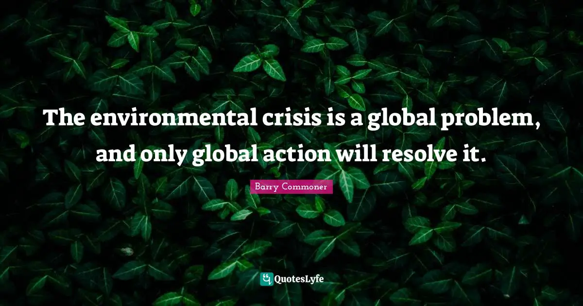 The environmental crisis is a global problem, and only global action will resolve it.
