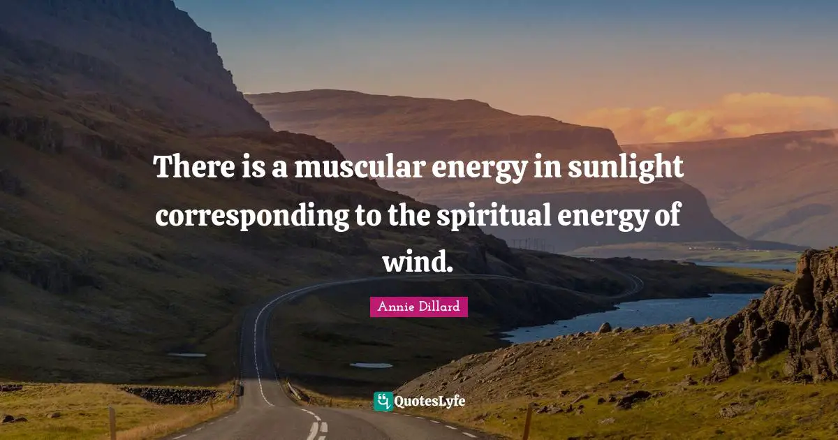 There is a muscular energy in sunlight corresponding to the spiritual energy of wind.