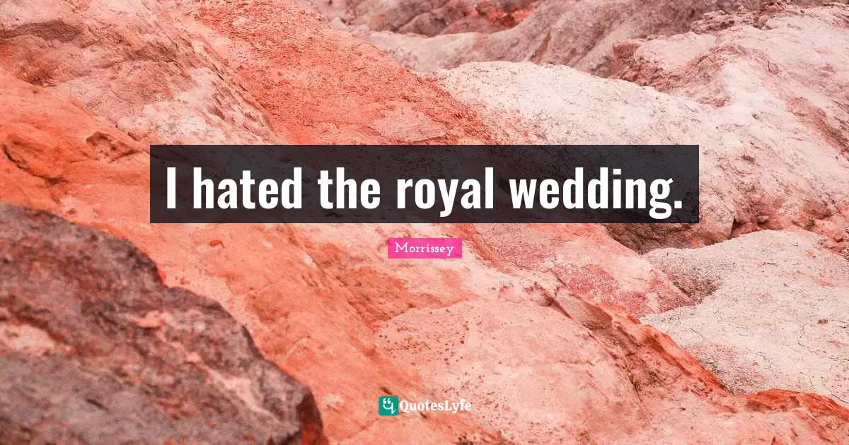 I hated the royal wedding.