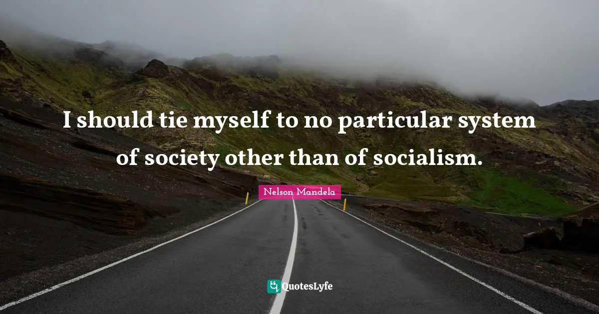 I should tie myself to no particular system of society other than of socialism.