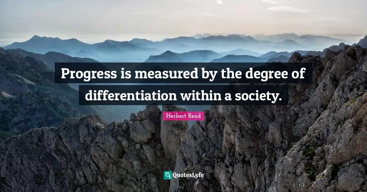 Progress is measured by the degree of differentiation within a society.