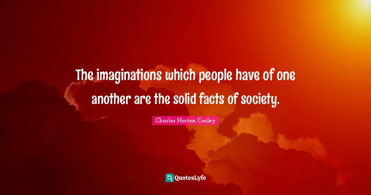 The imaginations which people have of one another are the solid facts of society.