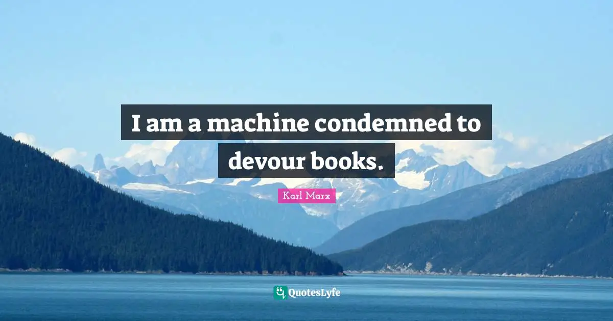 I am a machine condemned to devour books.