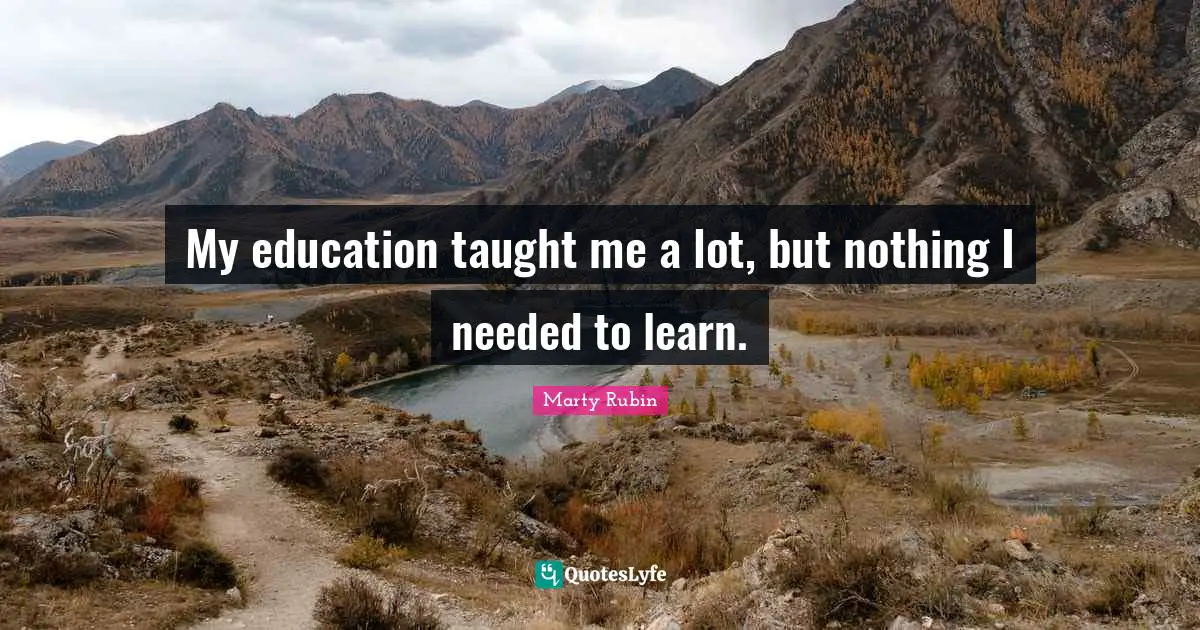 My education taught me a lot, but nothing I needed to learn.