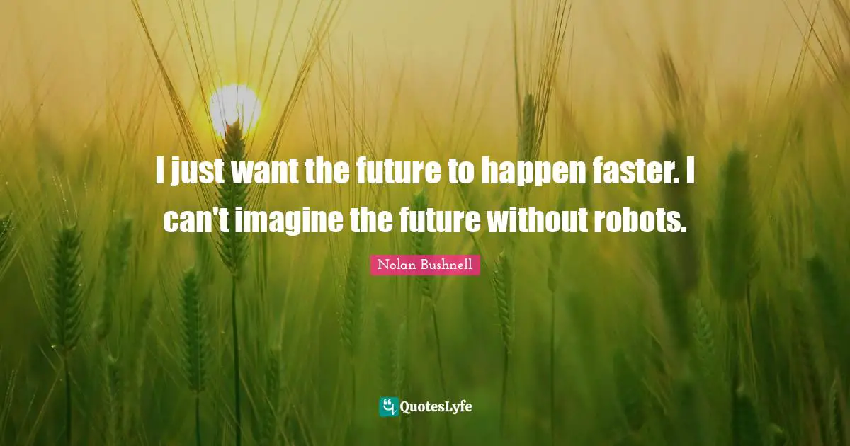 I just want the future to happen faster. I can't imagine the future without robots.