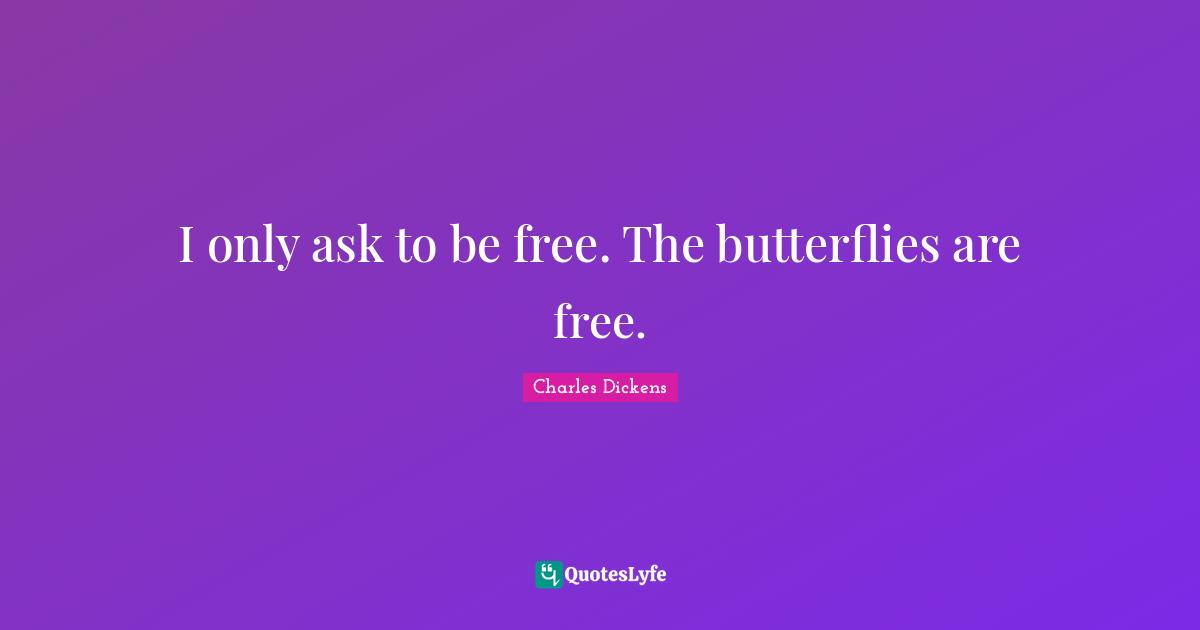 I only ask to be free. The butterflies are free.