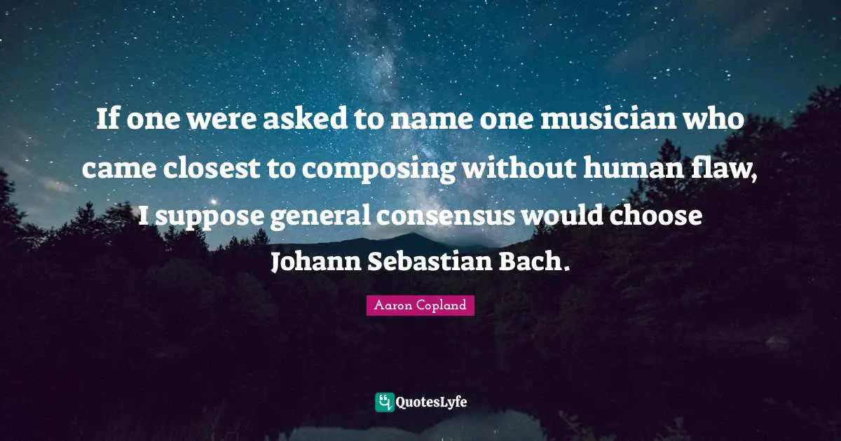 If one were asked to name one musician who came closest to composing without human flaw, I suppose general consensus would choose Johann Sebastian Bach.