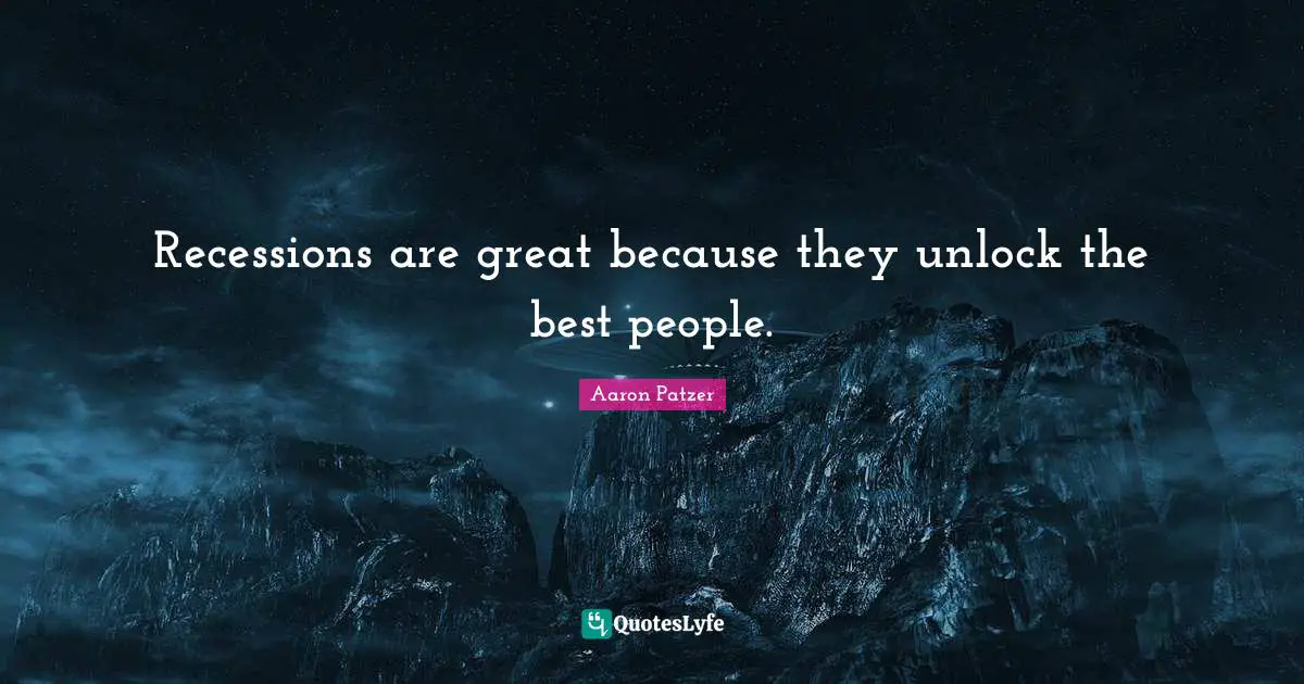 Recessions are great because they unlock the best people.