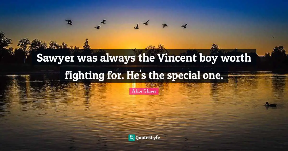 Sawyer was always the Vincent boy worth fighting for. He's the special one.