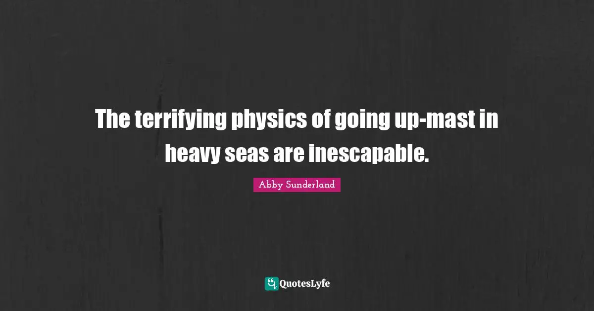 The terrifying physics of going up-mast in heavy seas are inescapable.