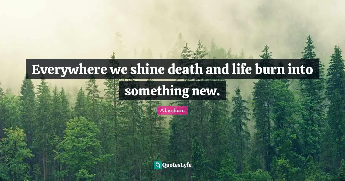 Everywhere we shine death and life burn into something new.