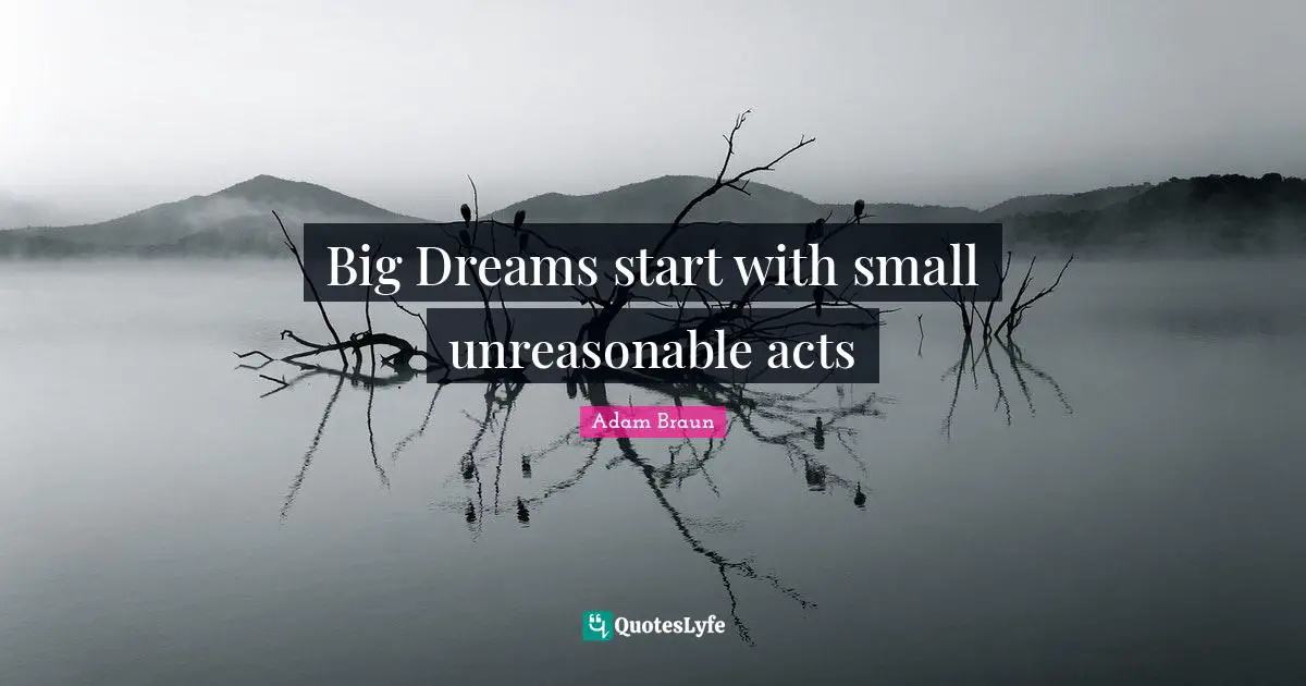 Unreasonable Quotes: "Big Dreams start with small unreasonable acts"