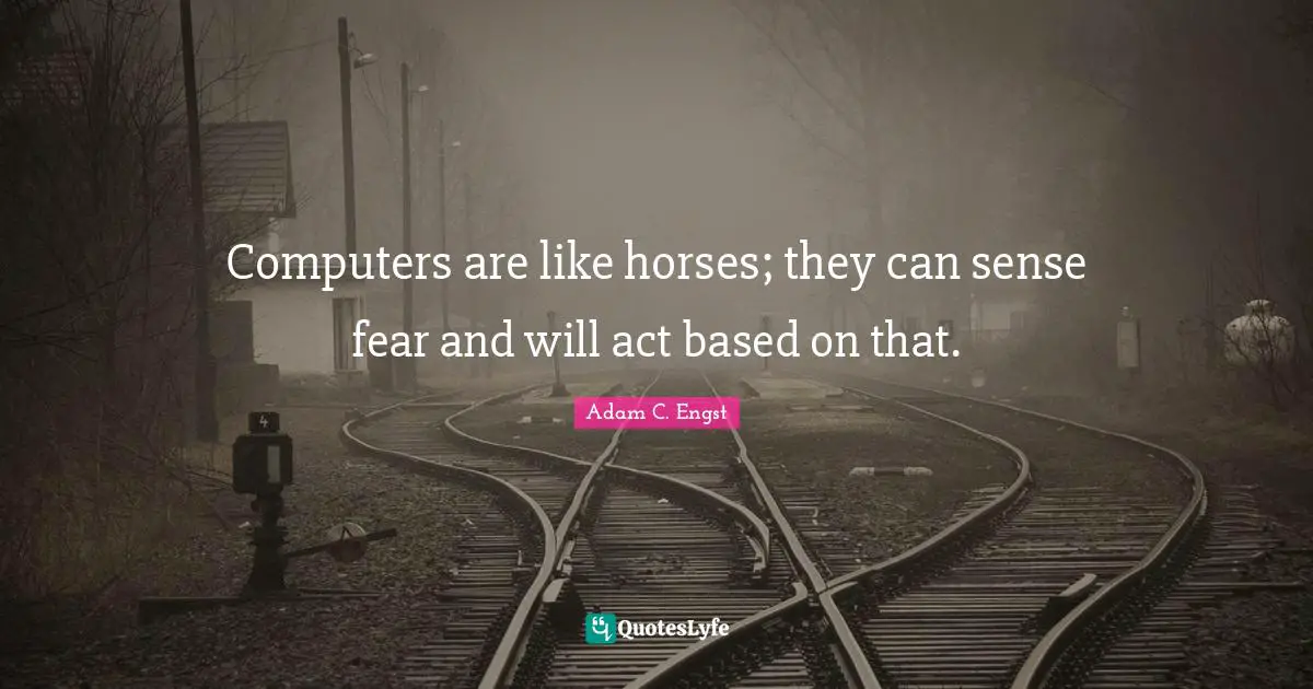 Computers are like horses; they can sense fear and will act based on that.