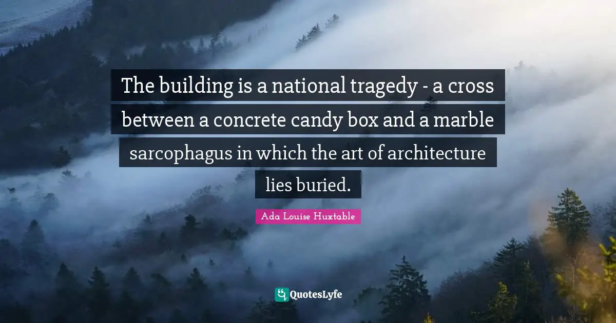 The building is a national tragedy - a cross between a concrete candy box and a marble sarcophagus in which the art of architecture lies buried.