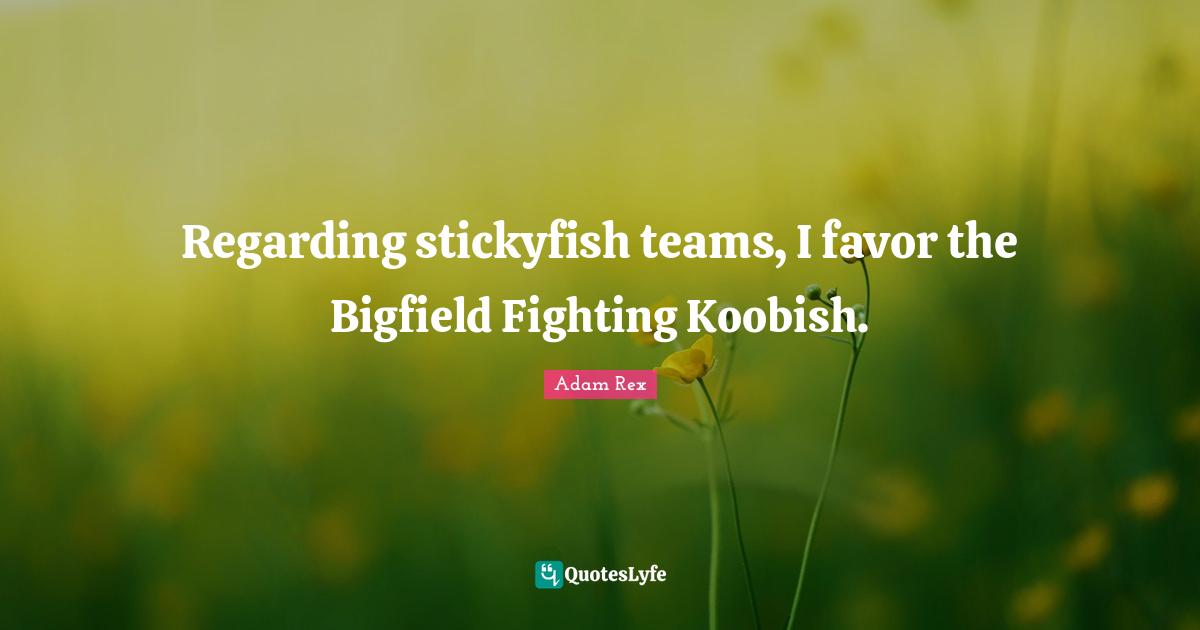 Regarding stickyfish teams, I favor the Bigfield Fighting Koobish.