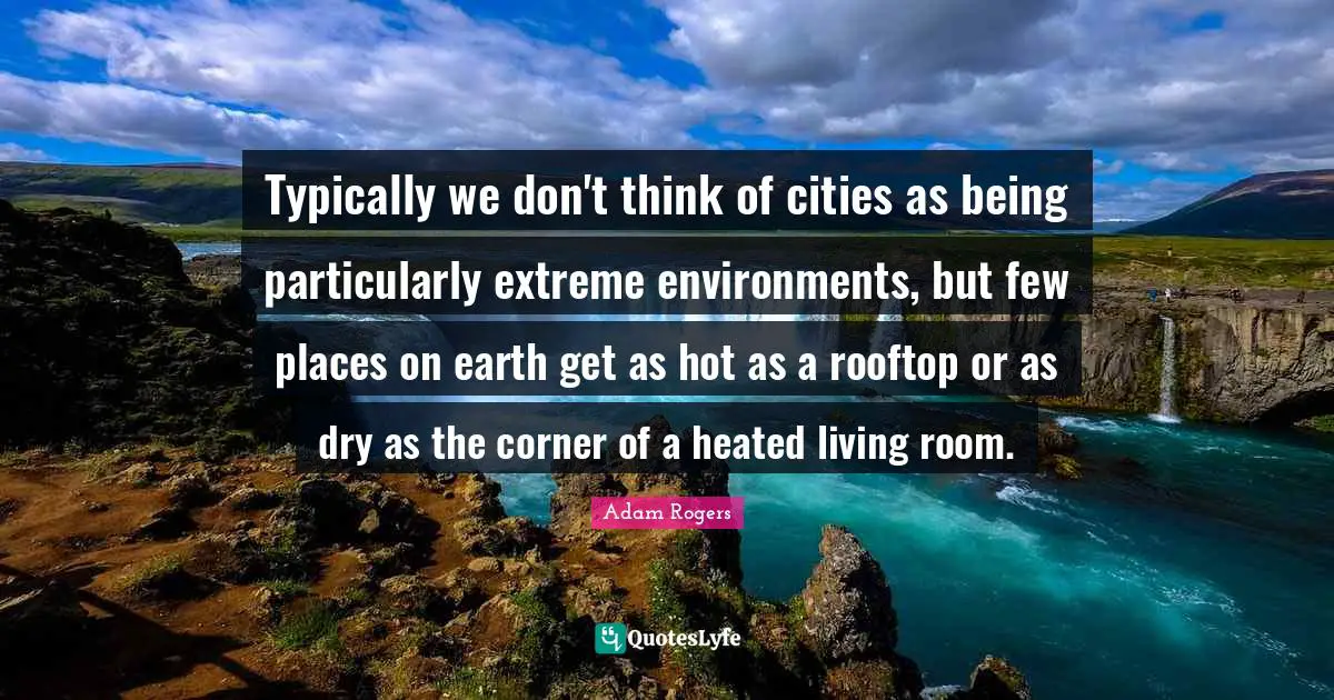 Typically we don't think of cities as being particularly extreme environments, but few places on earth get as hot as a rooftop or as dry as the corner of a heated living room.