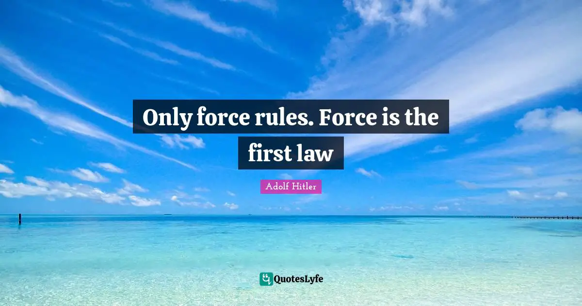 Only force rules. Force is the first law