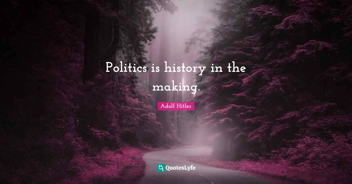 Politics is history in the making.