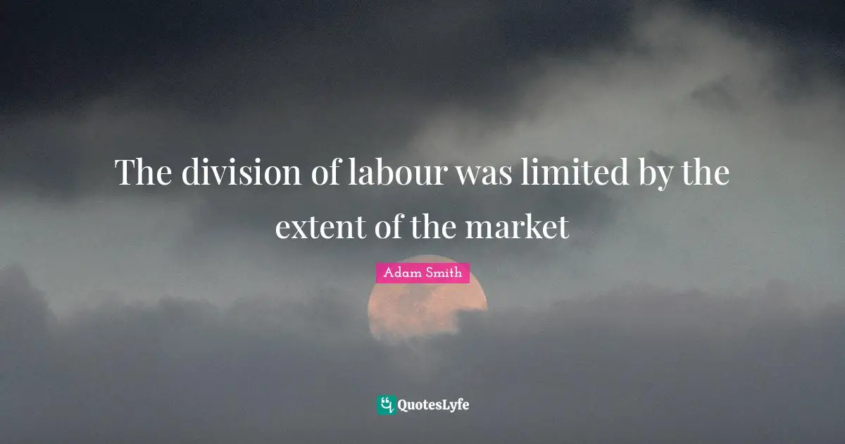 The division of labour was limited by the extent of the market