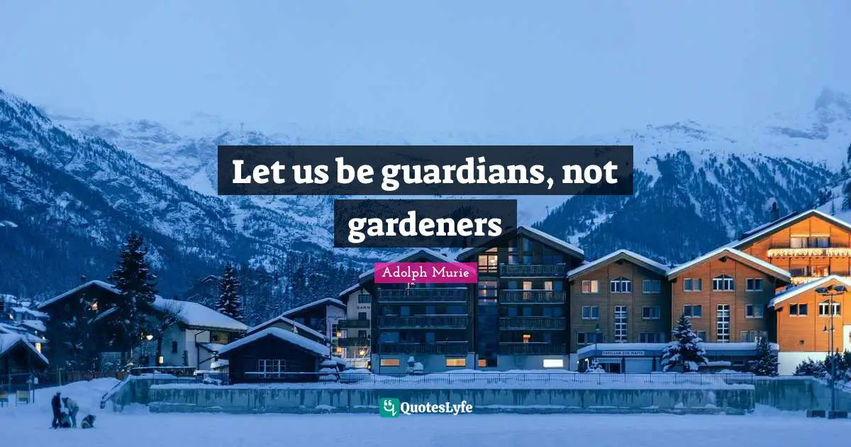 Let us be guardians, not gardeners