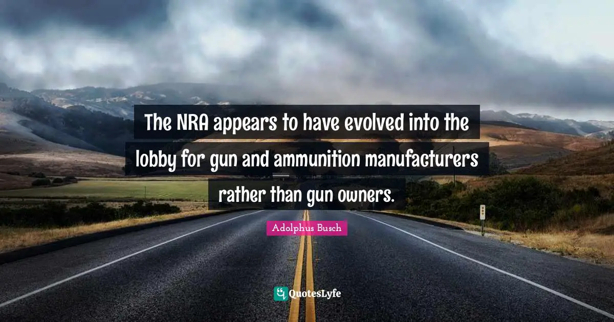 Owners Quotes: "The NRA appears to have evolved into the lobby for gun and ammunition manufacturers rather than gun owners."