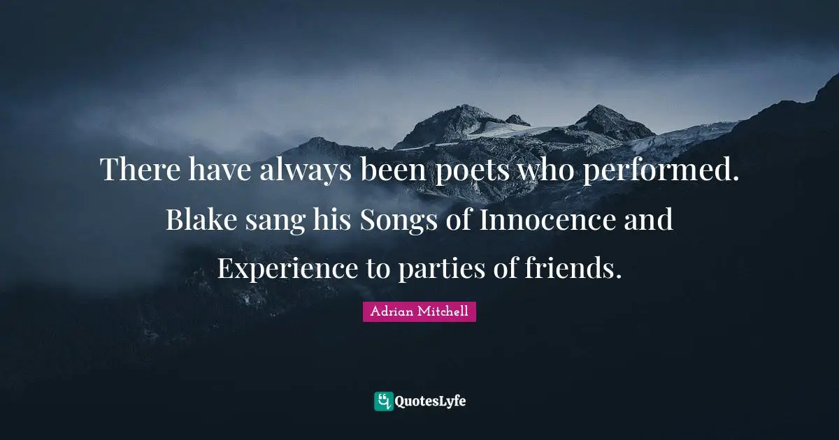 There have always been poets who performed. Blake sang his Songs of Innocence and Experience to parties of friends.