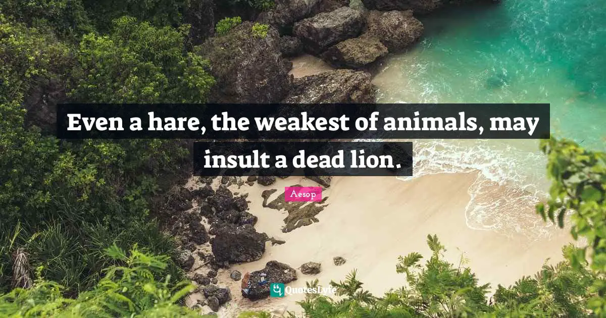 Even a hare, the weakest of animals, may insult a dead lion.